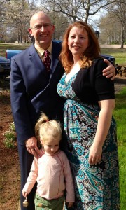 Andy, his wife Sarah and daughter Emma